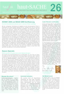 Newsletter haut-Sache Ausgabe 26 | hautok und hautok cosmetics