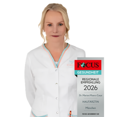 frau-dr-marion-moers-carpi-focus-siegel-2026 Aufnahme von Frau Dr. Marion Moers-Carpi neben ihrem Focus Siegel 2026