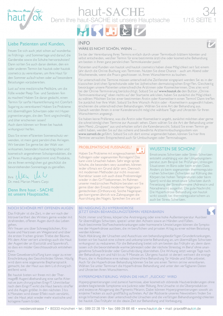 Newsletter haut-Sache Ausgabe 34 | hautok und hautok cosmetics
