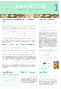 Newsletter haut-Sache Ausgabe 01 | hautok und hautok cosmetics