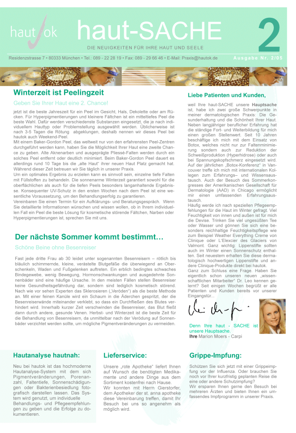 Newsletter haut-Sache Ausgabe 02 | hautok und hautok cosmetics
