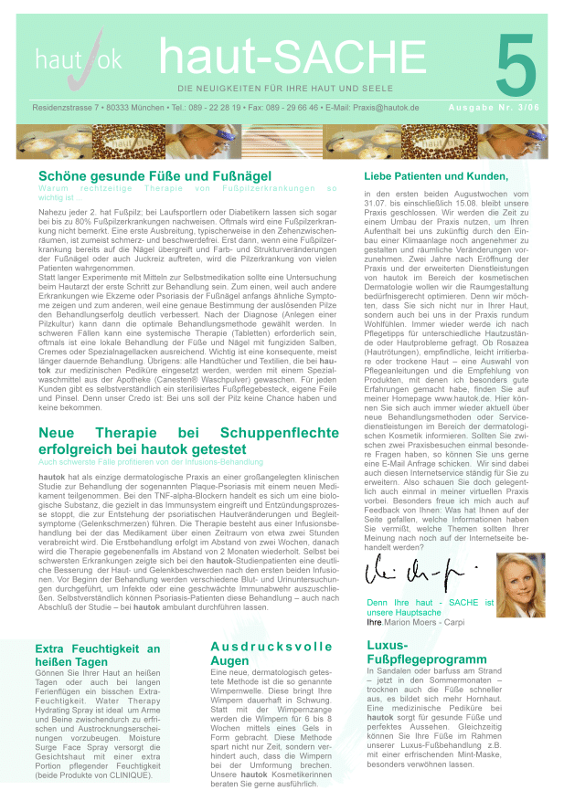 Newsletter haut-Sache Ausgabe 05 | hautok und hautok cosmetics