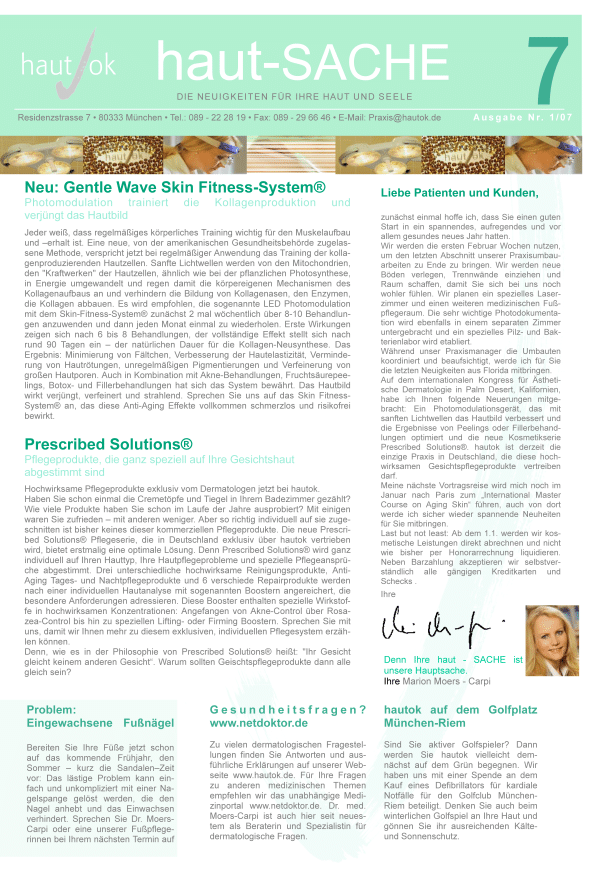 Newsletter haut-Sache Ausgabe 07 | hautok und hautok cosmetics