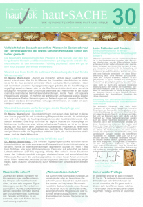 Newsletter haut-Sache Ausgabe 30 | hautok und hautok cosmetics