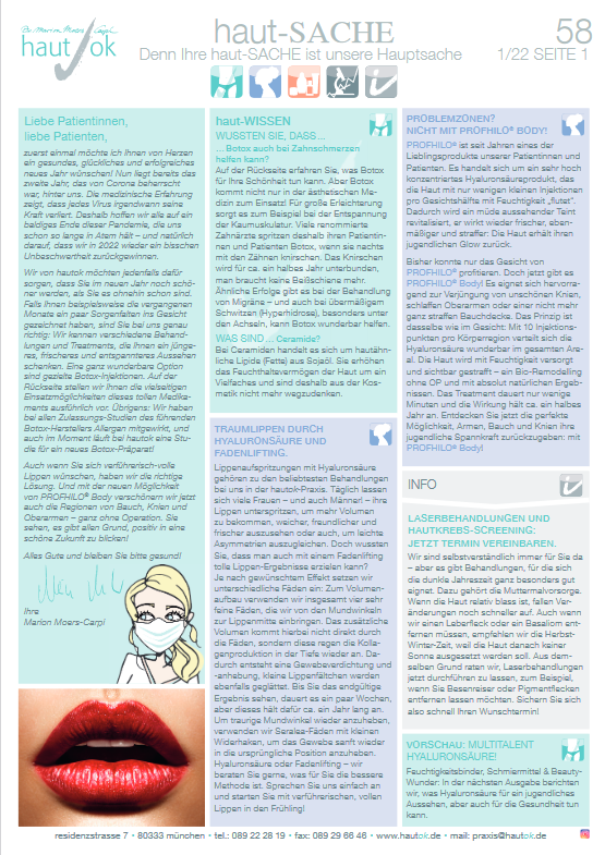 hautok Newsletter 58 Hautarzt Marienplatz