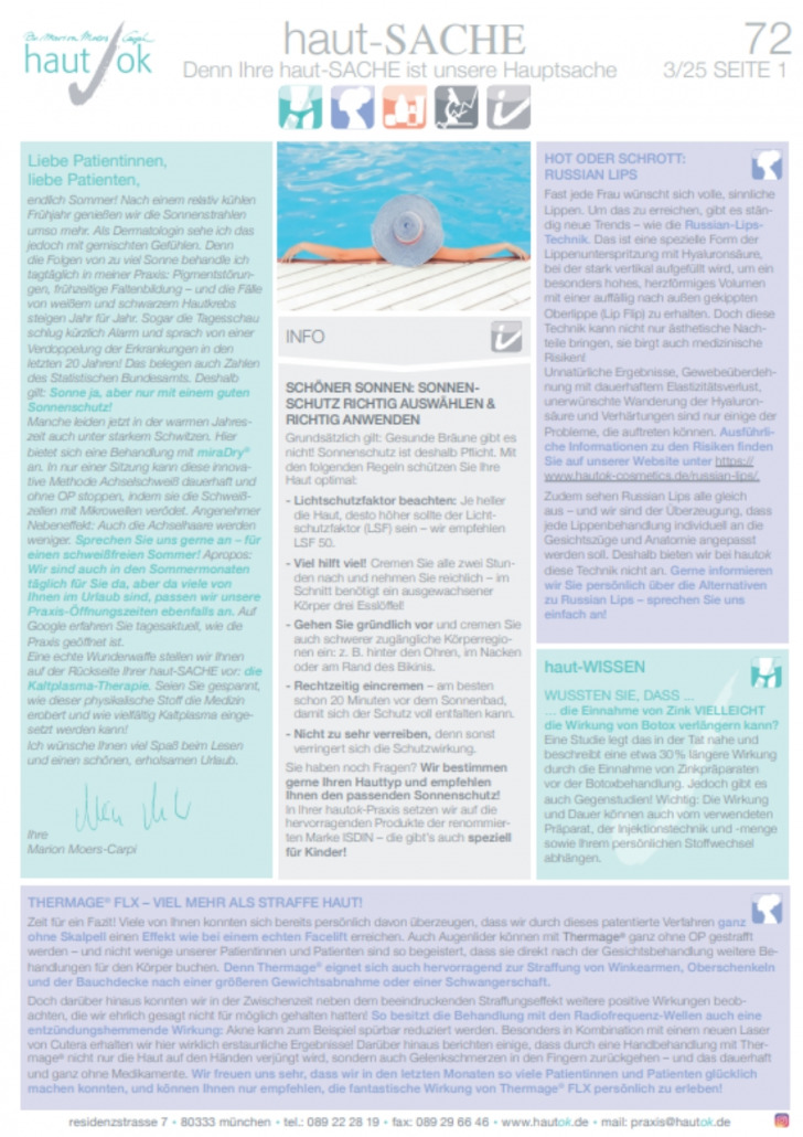Überblick über die hautSache Ausgabe Nr. 72