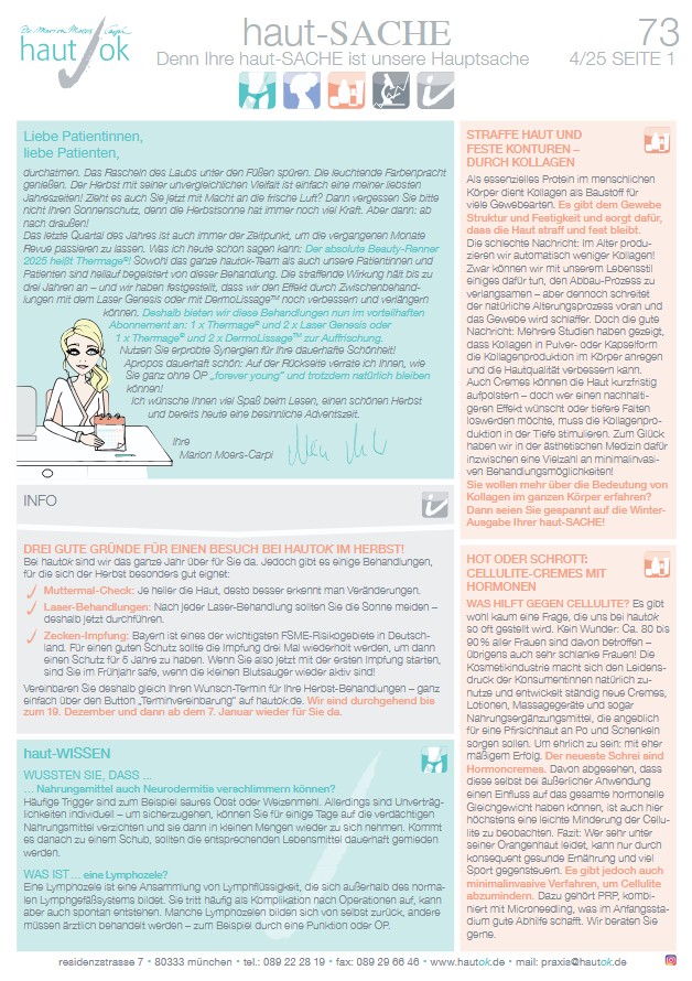 Vorschau Newsletter hautSACHE von Hautok - Ausgabe 73